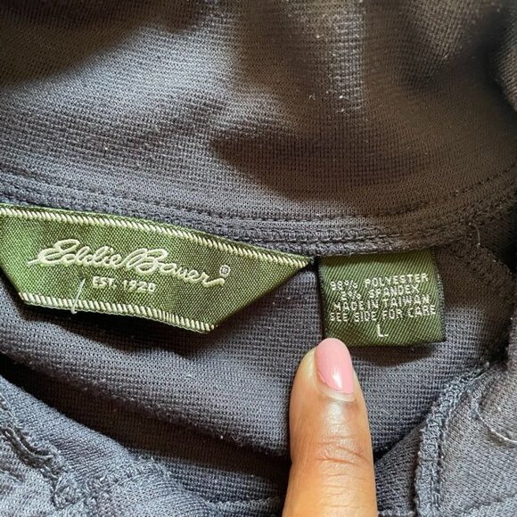 Mens Eddie Bauer Pullover Lightweight Fleece Shirt Vintage u Size Large Gray - Picture 9 of 10